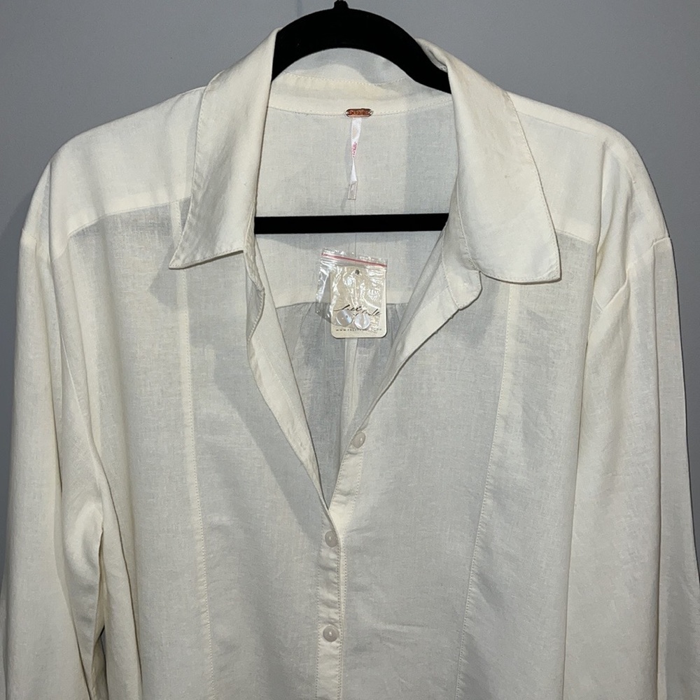 ❤️SOLD❤️ 💫 HP 💫 NWTS FREE PEOPLE LINEN TOP (M) - Picture 9 of 15